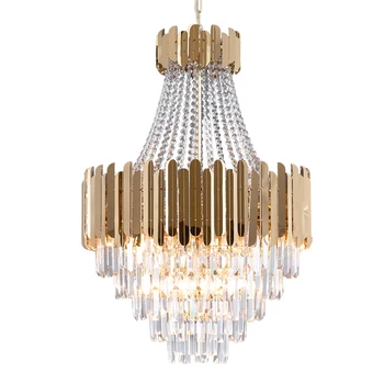 

luxury gold crystal chandelier modern LED lamp for dinning room living room kristallen kroonluchter hotel lights