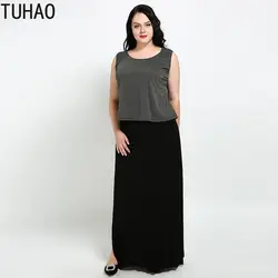 TUHAO Лето 2019 г. для женщин офисные женские туфли платье плюс размеры 6XL 5XL 4XL High Street s Формальные Vestidos повседневное Платья Для RL