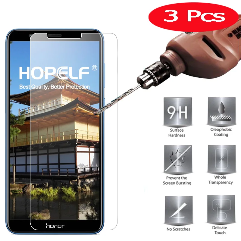 3Pcs Tempered Glass for Huawei Honor 7X Screen Protector 9H 2.5D Phone Protection Film Protective | Мобильные телефоны и