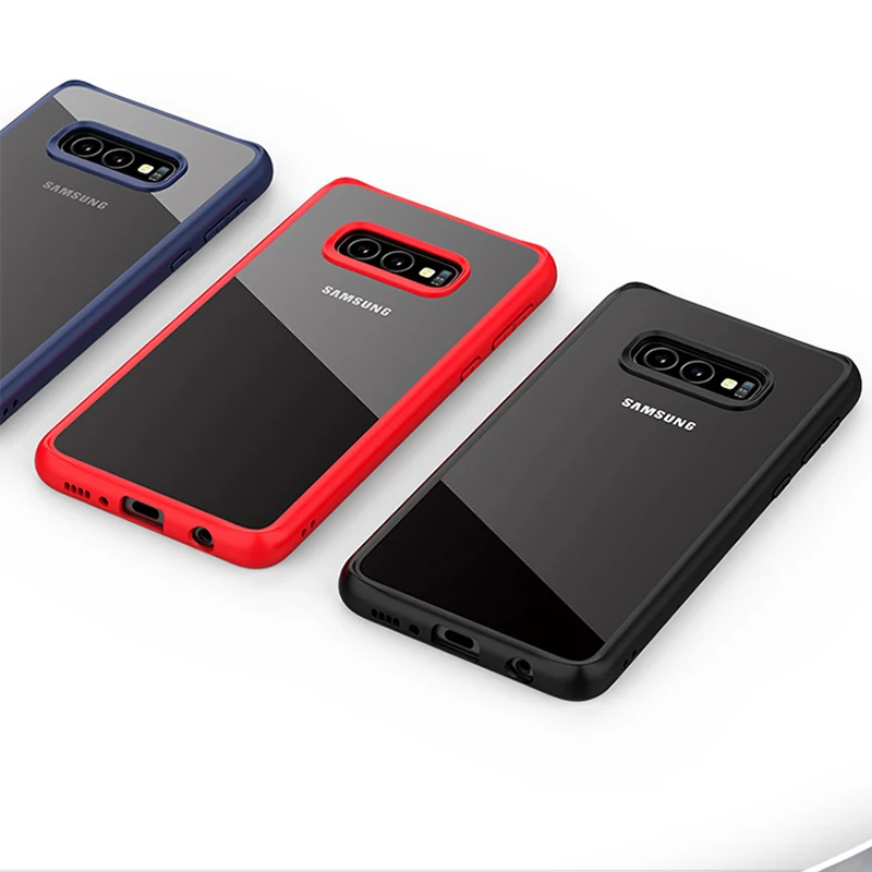 

S10+ Case For Samsung Galaxy S10 Plus Case Soft TPU Frame + Transparent Acrylic Hard Back Cover For Samsung S10 Lite Case Coque