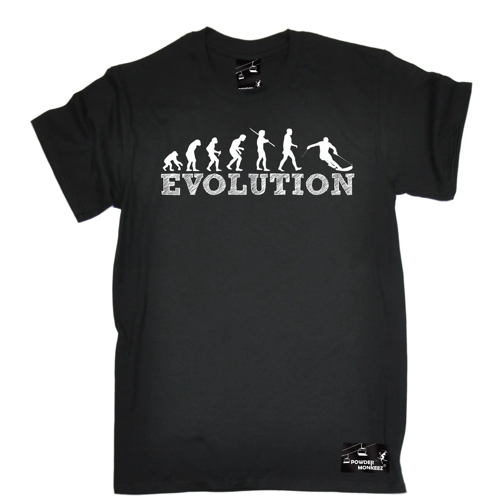Evolution Skier Мужская футболка с порошком подарок на день рождения одежда Skiinger 100%