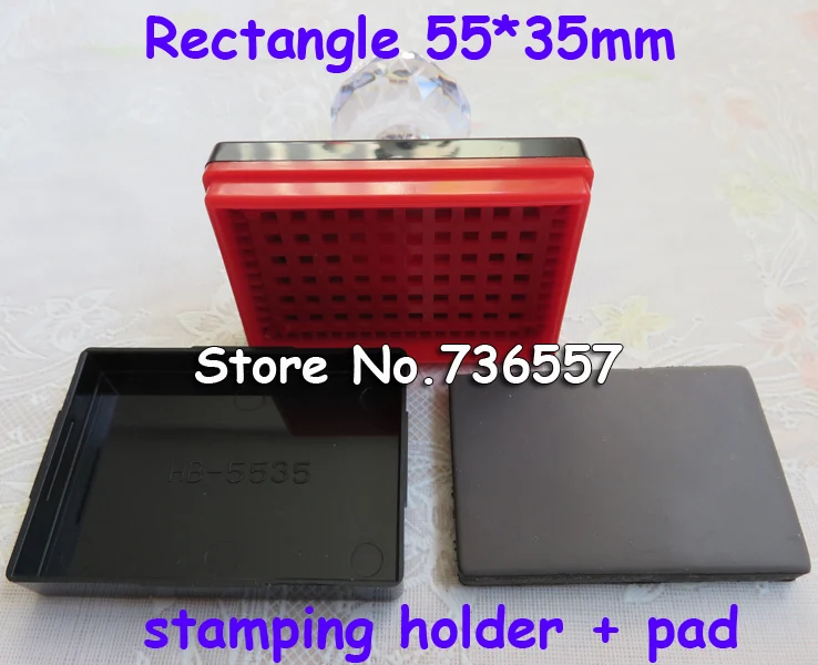 

5Pcs Rectangle 35x55mm Holder+Rubber Pad for Photosensitive Portrait Flash Stamp Machine Selfinking Stamping Making Seal