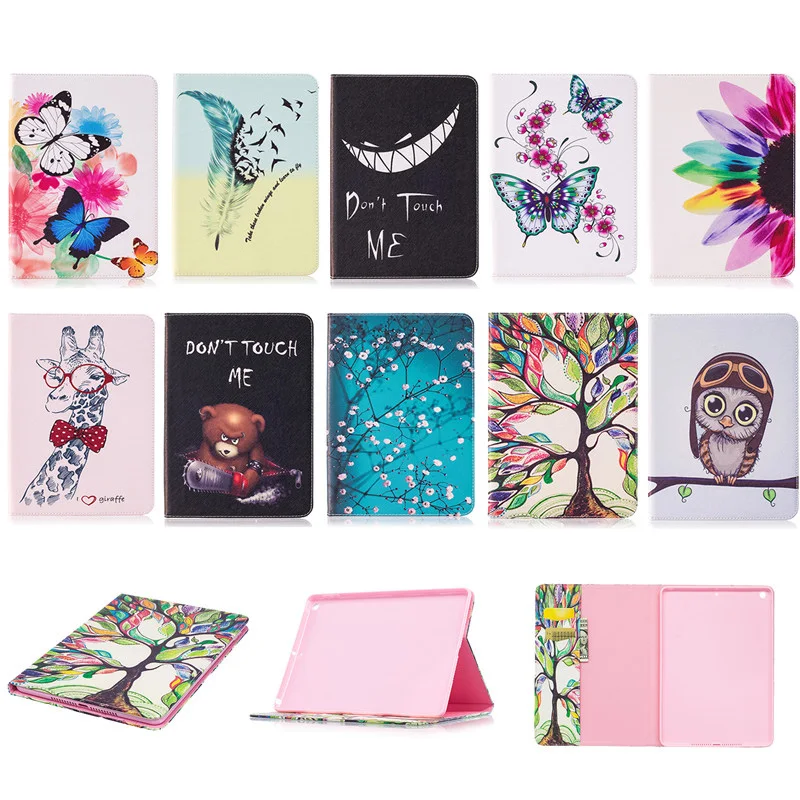 

Fashion Painted Case Cover For Apple New iPad 9.7 2017 2018 6th Generation Fundas Case A1822 A1823 A1893 Stand Wallet Shell+Pen
