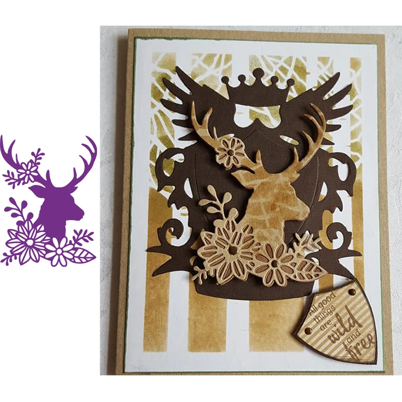 

Stag Animals Metal Cutting Dies for Scrapbooking New 2019 Cutting Embossing Stencils Paper Craft Die Paper Cards Making
