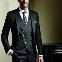 Горячие продажи На Заказ 5 шт. высокое качество 160's мужской костюм(jaqueta+ брюки+ жилет+ галстук) западные свадебные смокинги groom жениха Костюм