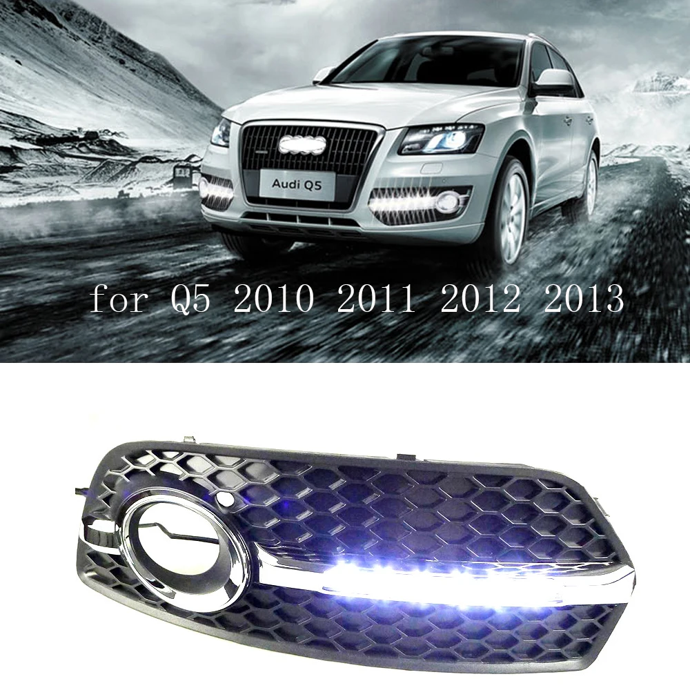 Car DRL kit for Audi Q5 2010 2012 2013 LED Daytime Running Light bar Super Bright fog auto lamp bulb Daylight for car led drl