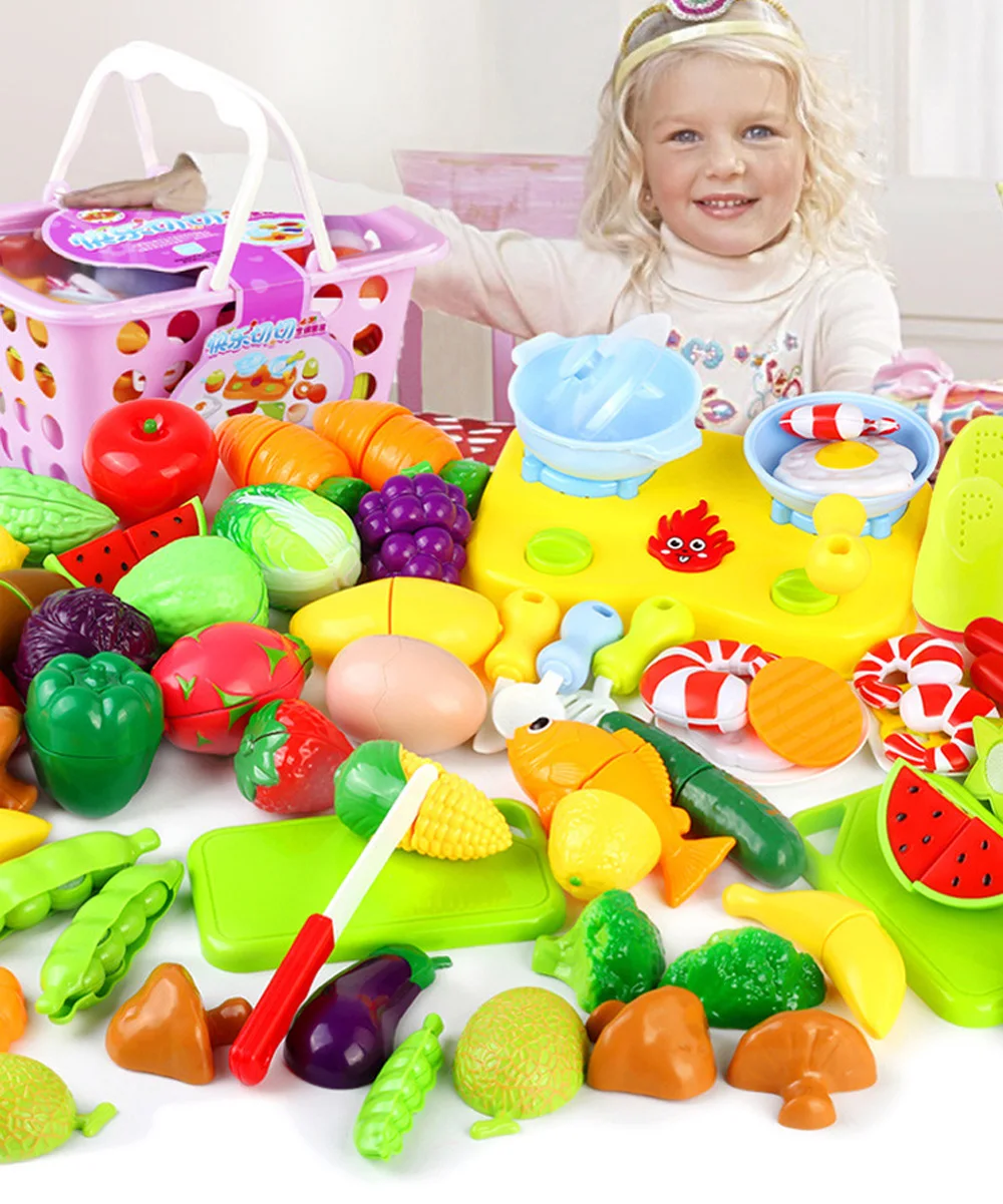 Детские кухонные игрушки, ролевые игры, резка фруктов, овощей, набор для приготовления пищи, детский пластиковый миниатюрный игрушки в виде угощений для кукол, подарок для девочек