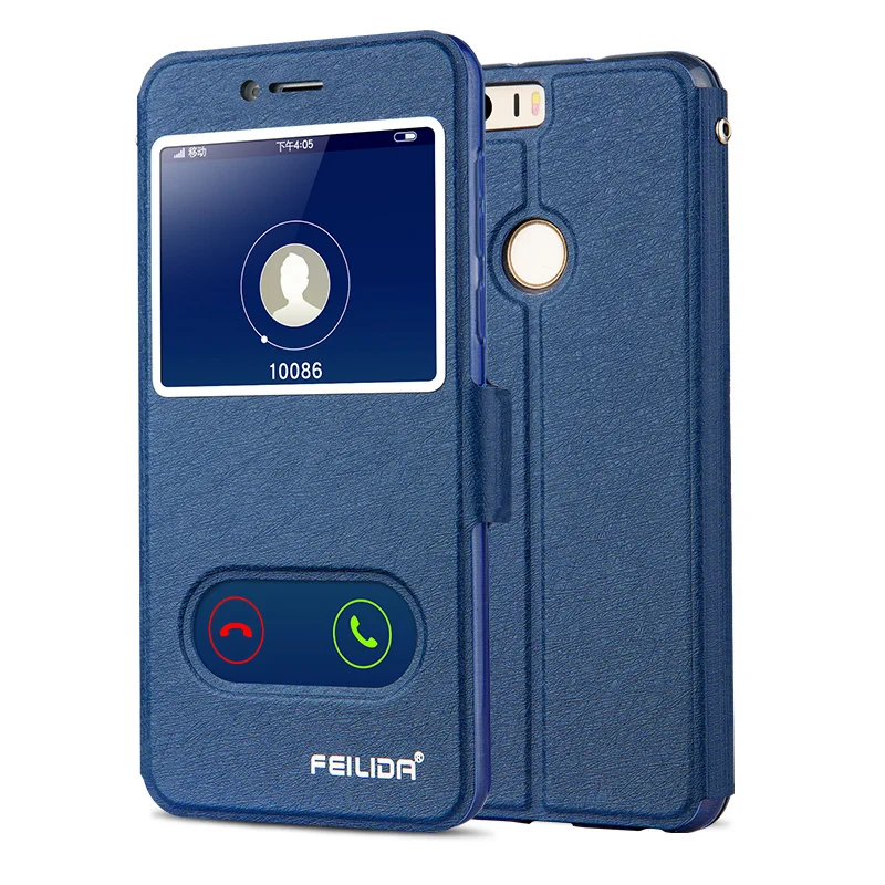 

For Huawei honor 8 case with Lanyard PU Leather Free Answer Flip Case with Magnetic for huawei honor 8 case 360 full coverage