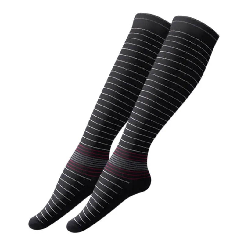 Спортивные носки, тянущиеся Компрессионные носки, короткие носки, быстросохнущие гольфы, футбольные мужские носки, 1 пара носков высокого качества - Цвет: Черный