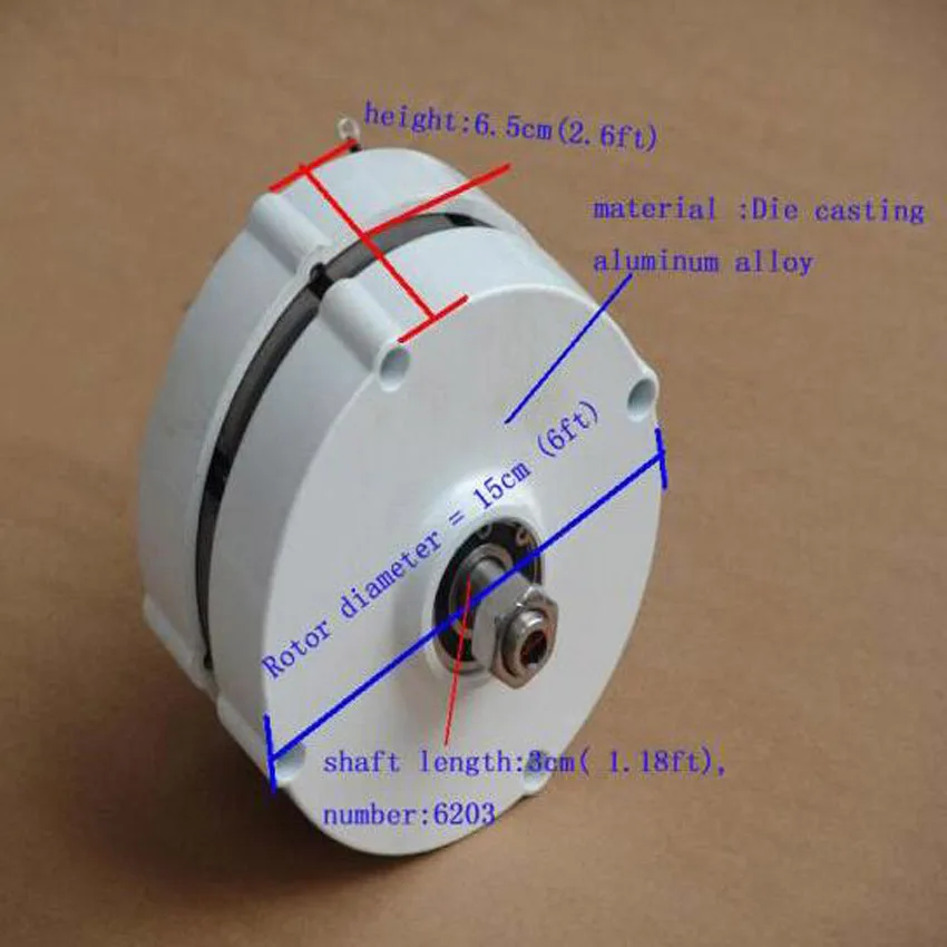 Генератора постоянного magent ветровой системы 100 Вт 200 Вт 3 фазы переменного тока 12 В 24 В Max Мощность 230 вт