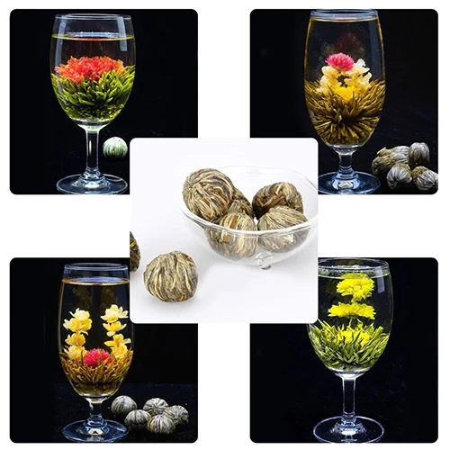 

NEW 4 Balls Chinese Handmade Different Blooming Flower Green Tea