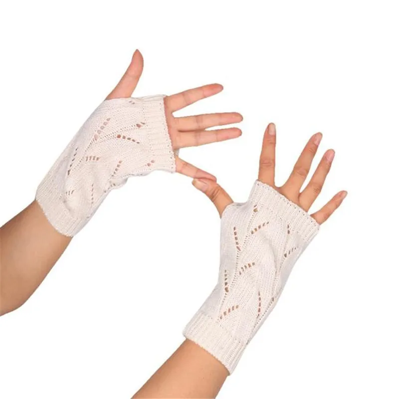   Fashion Knitted Arm Fingerless Winter Gloves Unisex Soft Warm Mitten winter gloves guantes eldiven handschoenen 40FE2209