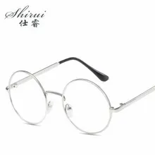 Металлическая круглая зрелищная оправа для очков для школы стиль стекло es с прозрачным стеклом для женщин и мужчин близорукость рецептурная Оптика стекло es