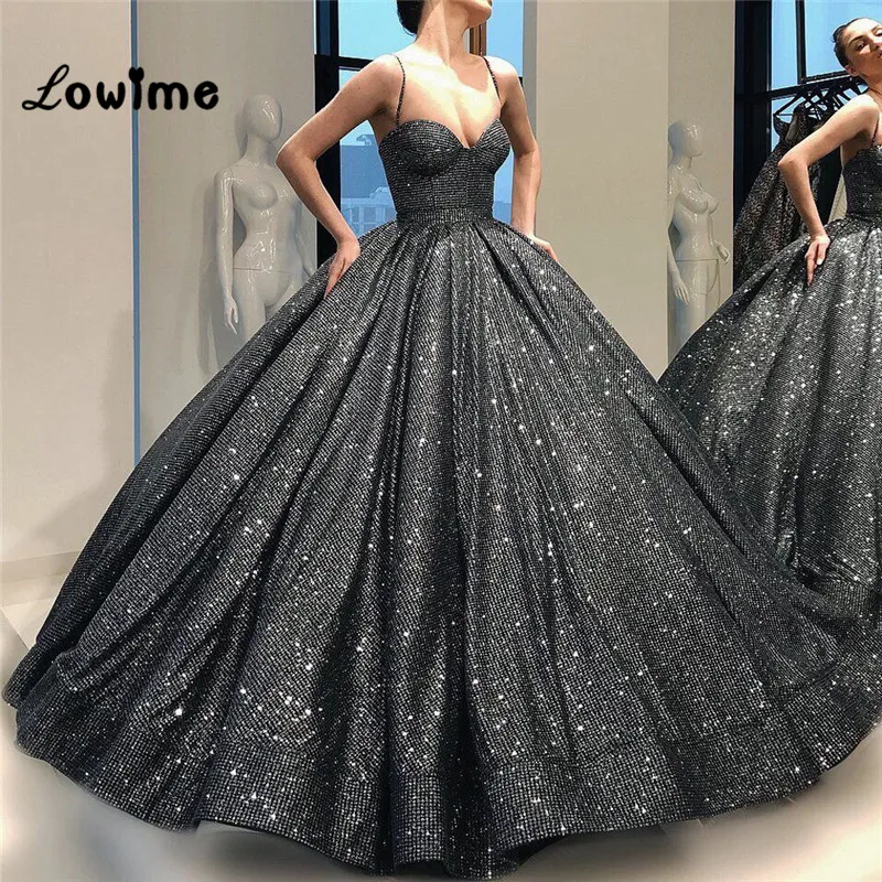 Puffy Spaghetti Straps Evening Dress 2018 New Arrival Unique Fabric