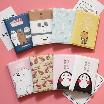 

Couples Travel Abroad Small Fresh Cartoon Cute Naked Bear Passport Protection Cover Waterproof Bag Passport Card Holder