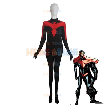 

High Quality Adult Womens Halloween Party Girl Red/Black Phoenix Cosplay Costumes Zentail Lycra Spandex Superhero Female Costume