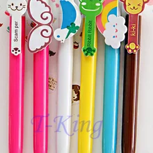 6 шт. мультяшная пластиковая шариковая ручка Милая кошка/птица/обезьяна/лягушка/крыло/голубь шариковая ручка школьные принадлежности корейские канцелярские принадлежности