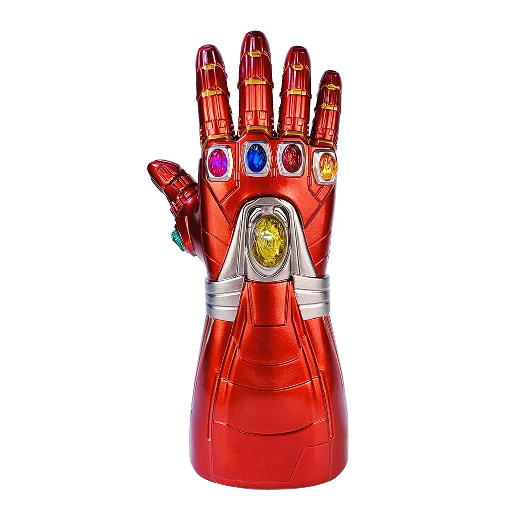 Роскошные взрослые дети Железный человек Тони Старк перчатка с крагами Endgame Косплей светодиодный перчатки Хэллоуин костюм реквизит