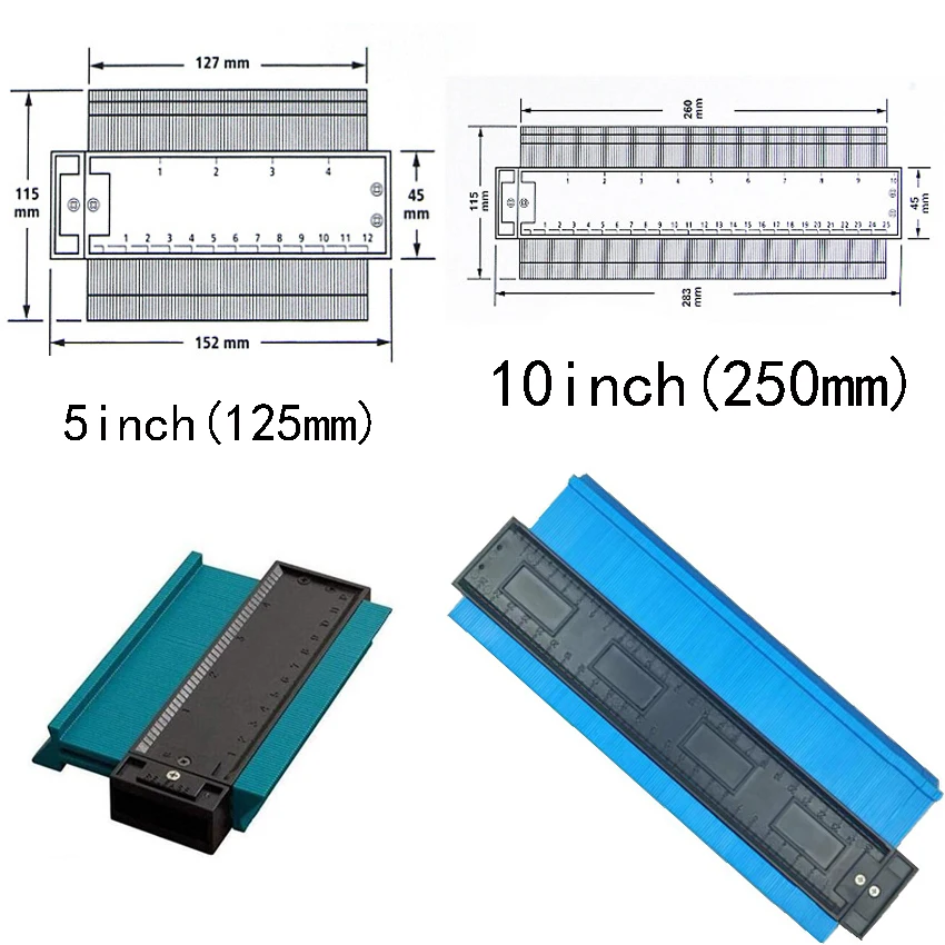 Пластиковый профиль копировальный Калибр контурный Калибр Дубликатор стандарт 5/1" Ширина древесины маркировочный инструмент плитка ламинат плитки общие инструменты