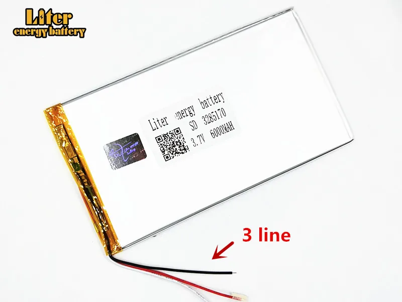Günstige 3 linie Tablet pc 3285170 3,7 V 6000MAH (polymer lithium ionen batterie) li ion batterie für tablet pc 7 zoll 8 zoll 9 zoll