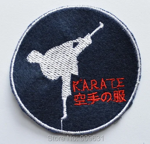 

Free shipping ! karate Fighter Kung Fun White Man Sport iron on applique or Sew on embroidery applique patch garment