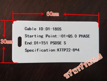 

Waterproof does not fade cable marker label PVC Signage 30mmx68mm Single hole custom print For cable marking cable labeling