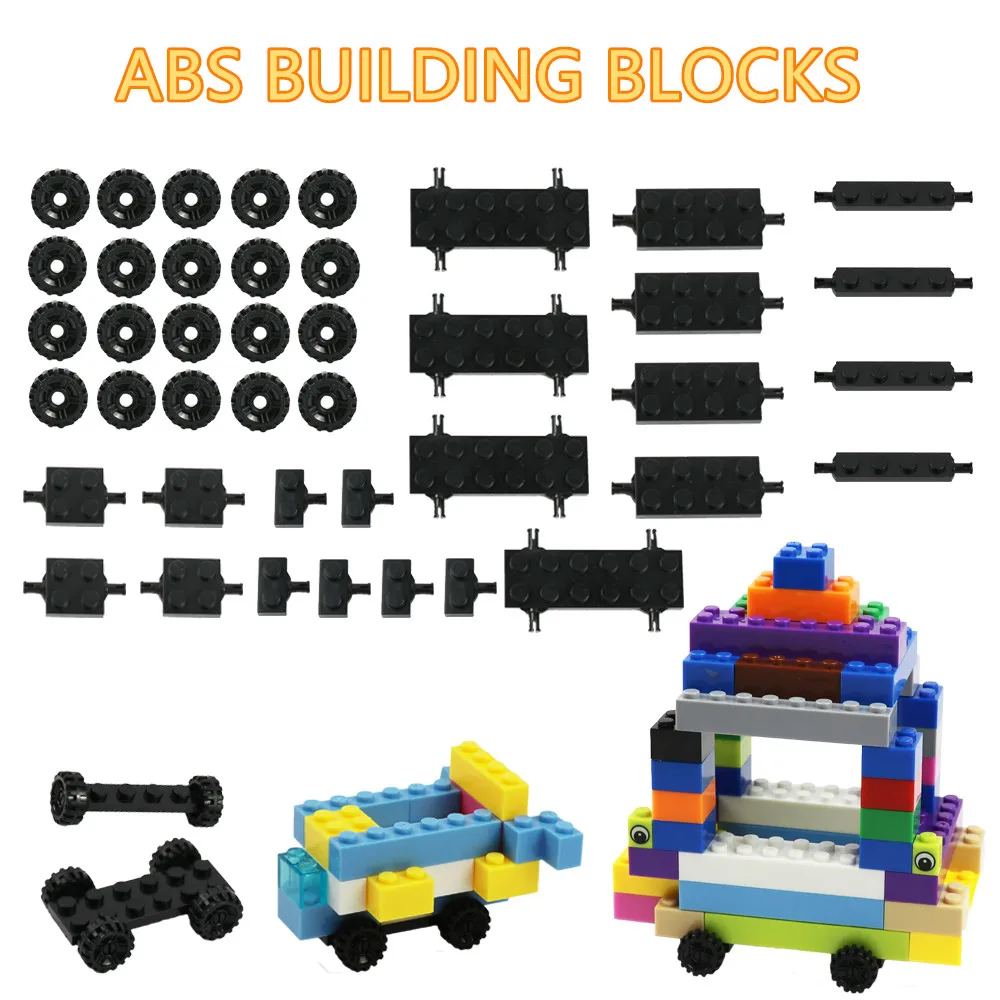 

42pcs/set Building Blocks Bricks MOC Model Building Parts Car Wheels Axle Tires Set Toys Compatible With Small Particles Bricks