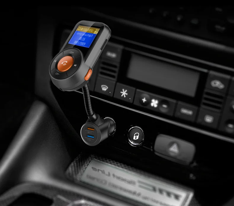 Новый Автомобильный MP3-плеер FM передатчик Bluetooth fm-модулятор USB Quick Charge громкой связи TF плеер