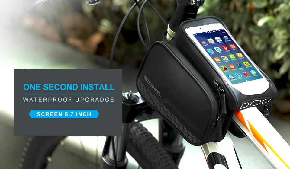 Bicycle Front Frame Bag Cycling Head Top Tube Separable Bike Double Cell Phone