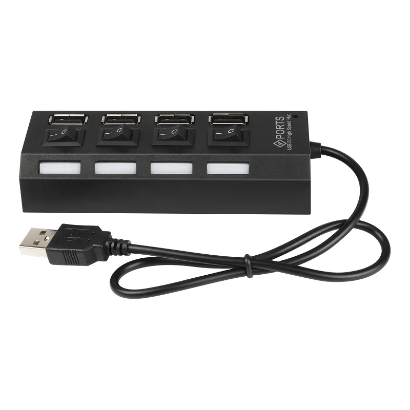 JCKEL 4 порты и разъёмы USB Hub 2,0 светодио дный сплиттер светодиодный с включения/выключения для планшеты ноутбук