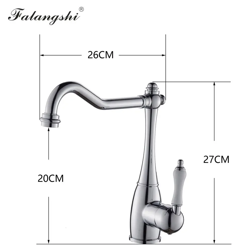  Chrome Kitchen Faucets Antique Brass Hot And Cold Deck Mounted Single Handle 360 Swivel Kitchen Sin - 33051209216