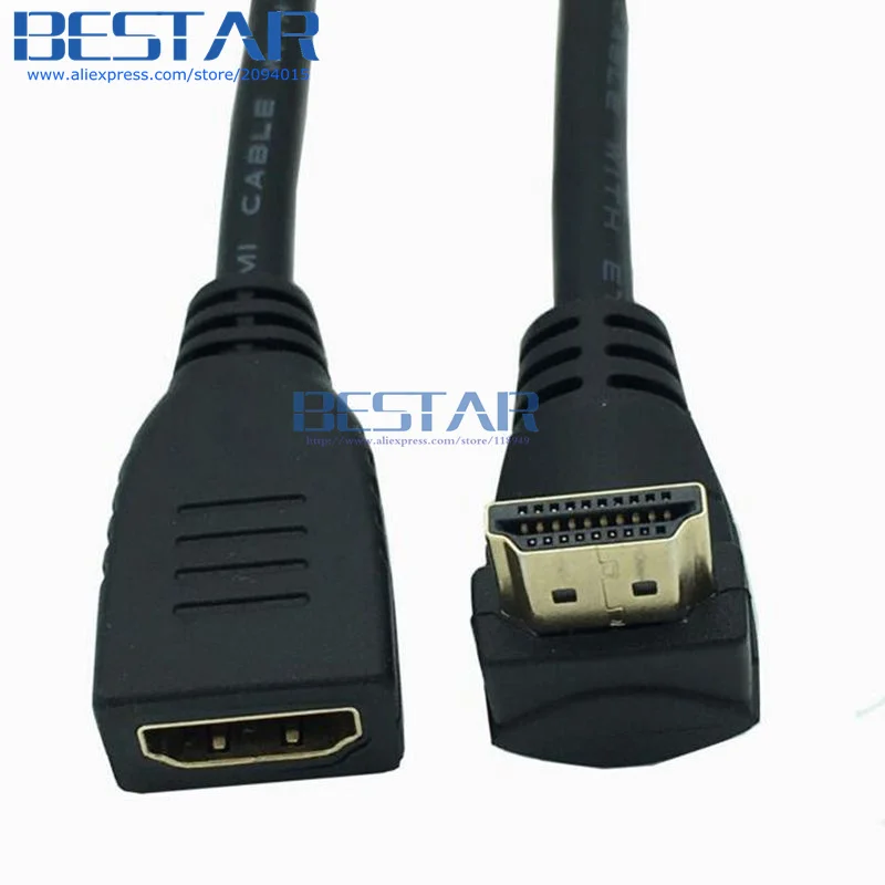 С крышкой вверх/вниз левый и правый угол HDMI 2,0 A male к женскому 4K* 2k 60Hz HD HDMI 2,0 v угол кабель-удлинитель для HDMI2.0 15 см 60 см 1,8 м 6FT 2FT