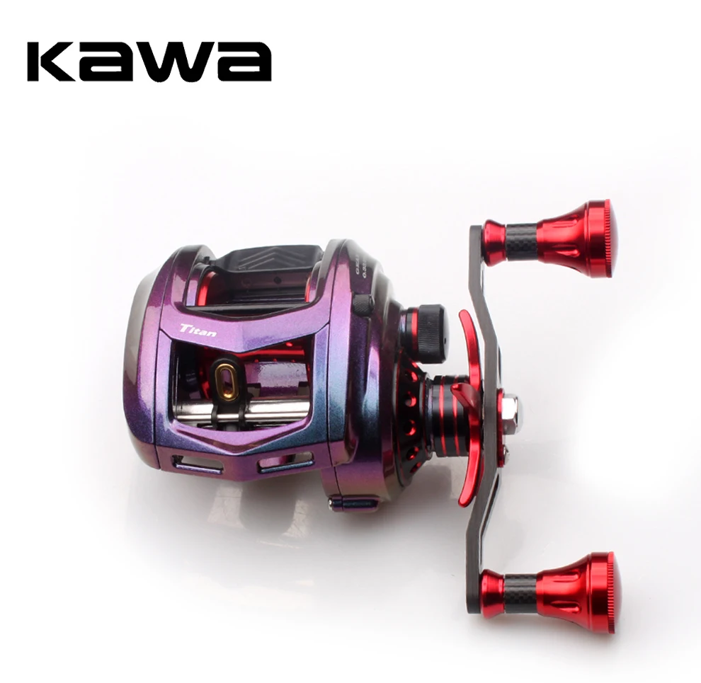 Carretel de Pesca Lidar com Botão 11 + 1 Kawa Nova Carretel Fundição Isca Freio Magnético Rolamento Carbono Metal Arco-íris Cor Corpo Max Arraste 11 kg 2 Carretilhas de pesca