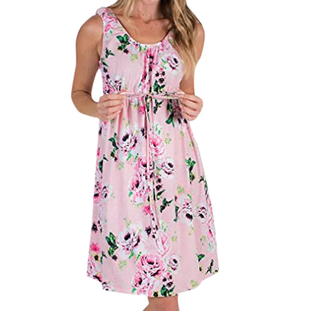 

2019 Summer Pregnant Women Maternity Nursing Nightgown Nightdress Hospital Bag Pregnancy Breastfeed maternity dresses L326