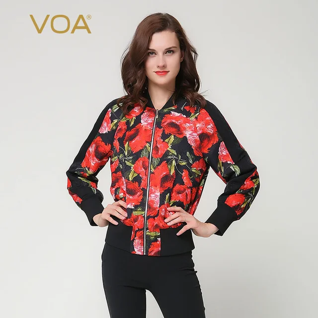 Cheap Winter cotton-padded jacket for women red rose print parkas ladies winter zippers jacket M6218