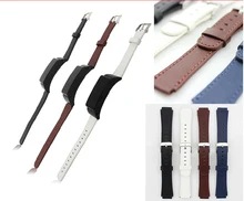 

Leather bands for Huawei B2 Band Replacement Silver metal buckle Easy installation and quick replacement black White