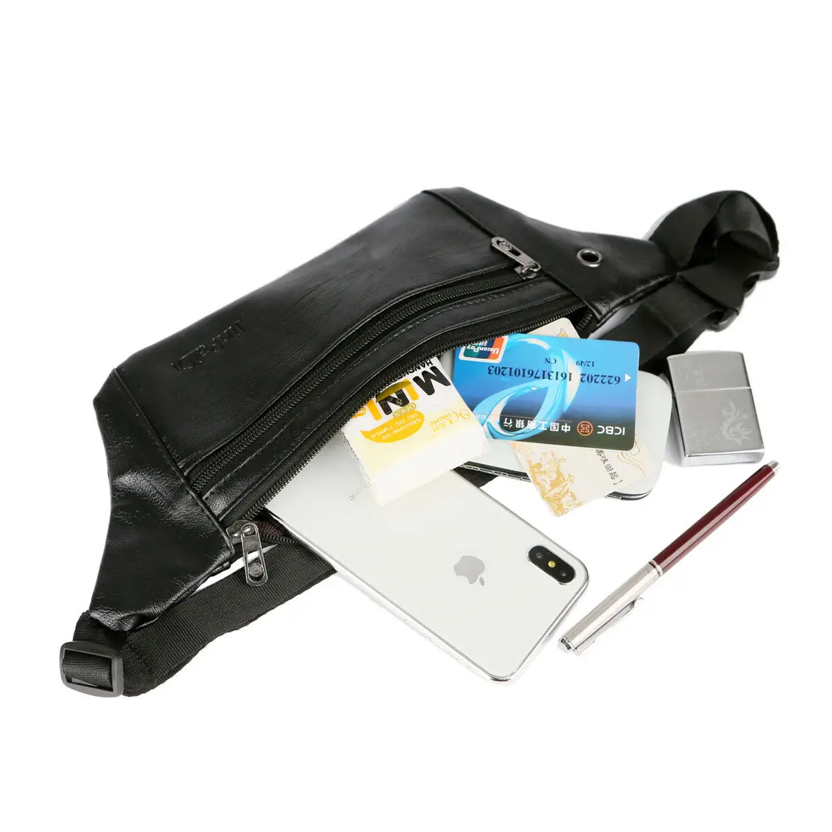 Модная мужская водонепроницаемая поясная сумка с карманом, деловая официальная сумка для путешествий, простая сумка на плечо из искусственной кожи
