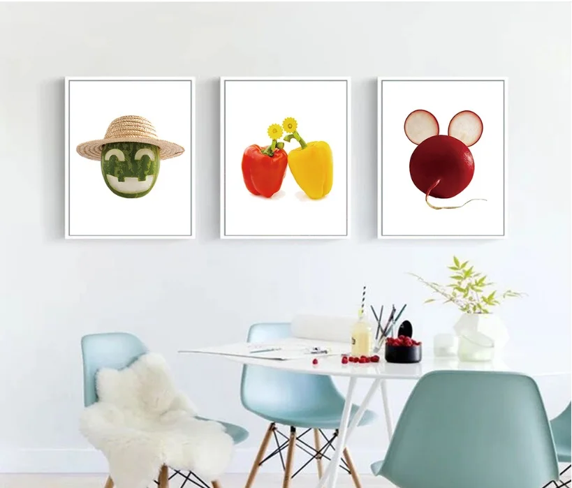 

Creative Fruit Decorative Canvas Painting Modern Minimalist Modular Wall Art Picture For Living Room Posters And Prints No Frame