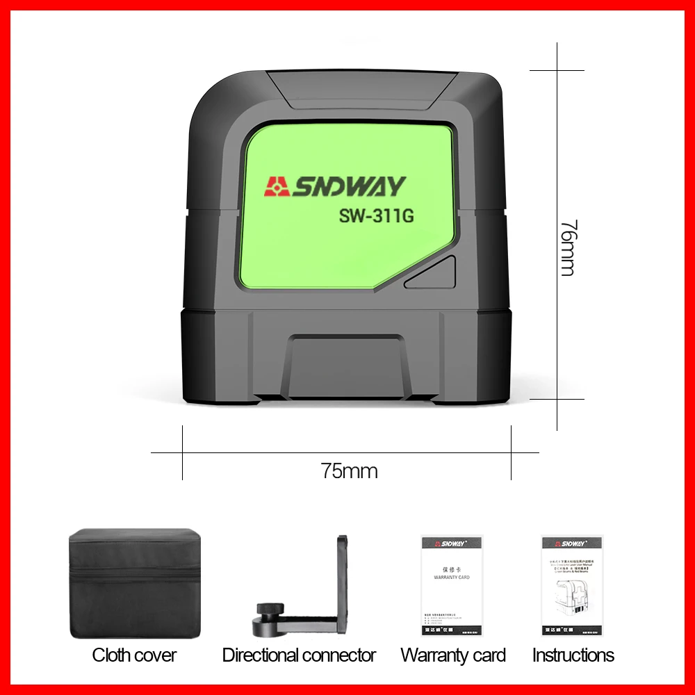 Лазер sndway Levels зеленый самонивелирующийся вертикальный горизонтальный крест красная линия 2 линии лазерный нивелир