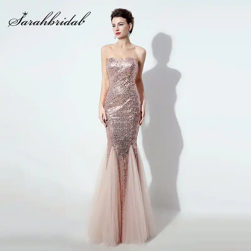blush sequin gown