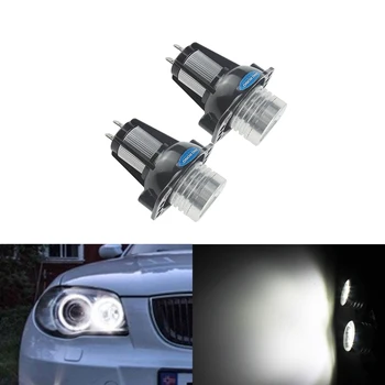 

ANGRONG 2x Canbus Xenon White Angel Eyes LED Marker Light No Error Halo Rings Headlight Bulbs For BMW E90 E91