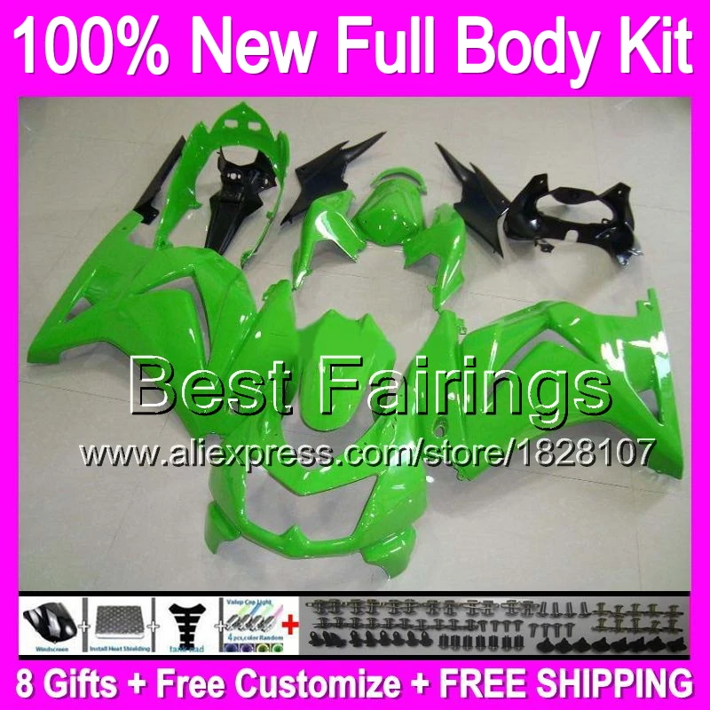 +decal+all green For Kawasaki Ninja 250R 2008 2009 2010 2011 2012 B4103 ZX250R glossy EX 250 EX250 08 09 10 11 12 Fairing +decal+all green For Kawasaki Ninja 250R 2008 2009 2010 2011 2012 B4103 ZX250R glossy EX 250 EX250 08 09 10 11 12 Fairing