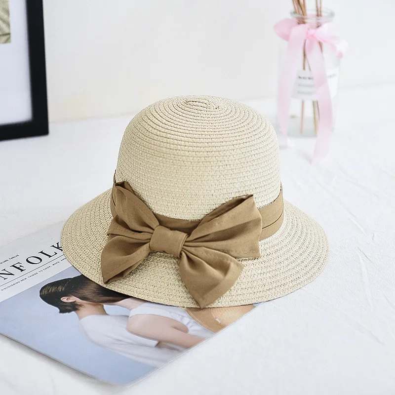Шляпа летняя Женская Повседневная одноцветная широкополый Складной Соломенная пляжная шляпа Панама для девочек