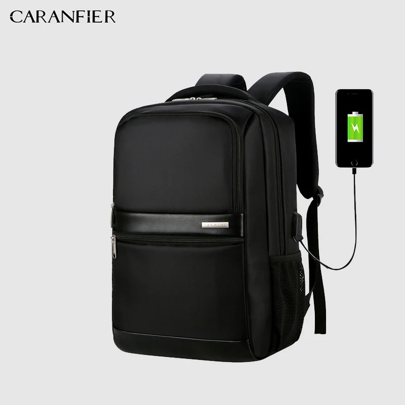 Мужские рюкзаки CARANFIER USB зарядное устройство для ноутбука школьные сумки мужские