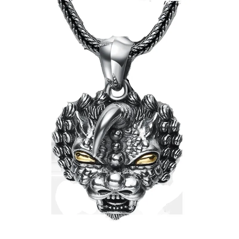

925 Sterling Silver Jewelry Unicorn men's Pendant (FGL)