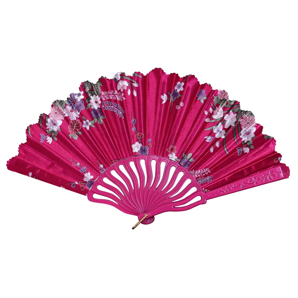 

Pattern Plastic Folding Best Chinese Style Retro Fan Dance Wedding Party Lace Silk Folding Hand Held Print Flower Fan Mar 22