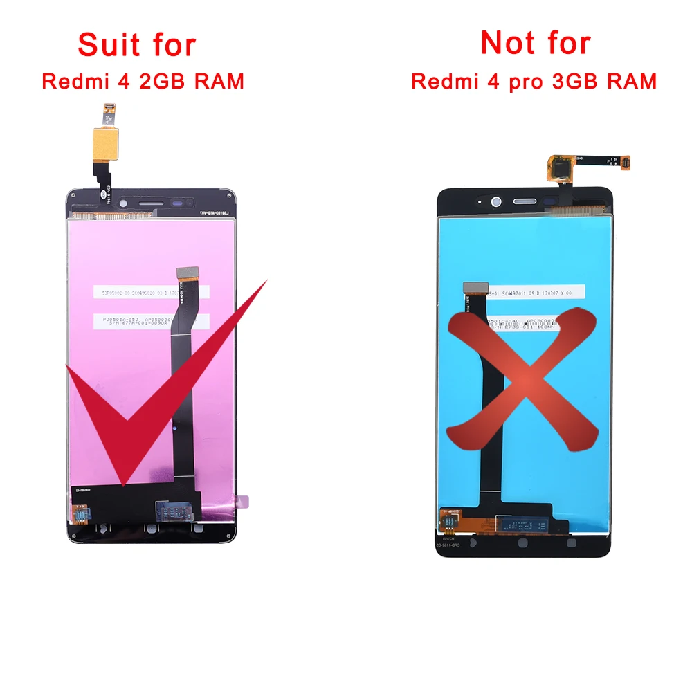 ЖК дисплей для Xiaomi Redmi 4 + сенсорный экран замена смартфона 2 Гб ОЗУ 5 0 дюйма|Экраны