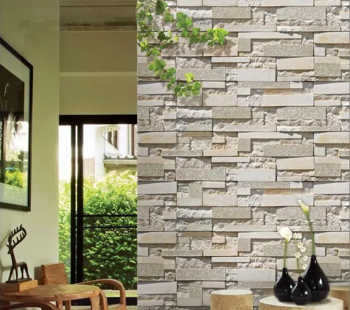 3d Wallpaper Stone Modern Dining Room Wallpaper Background Wall