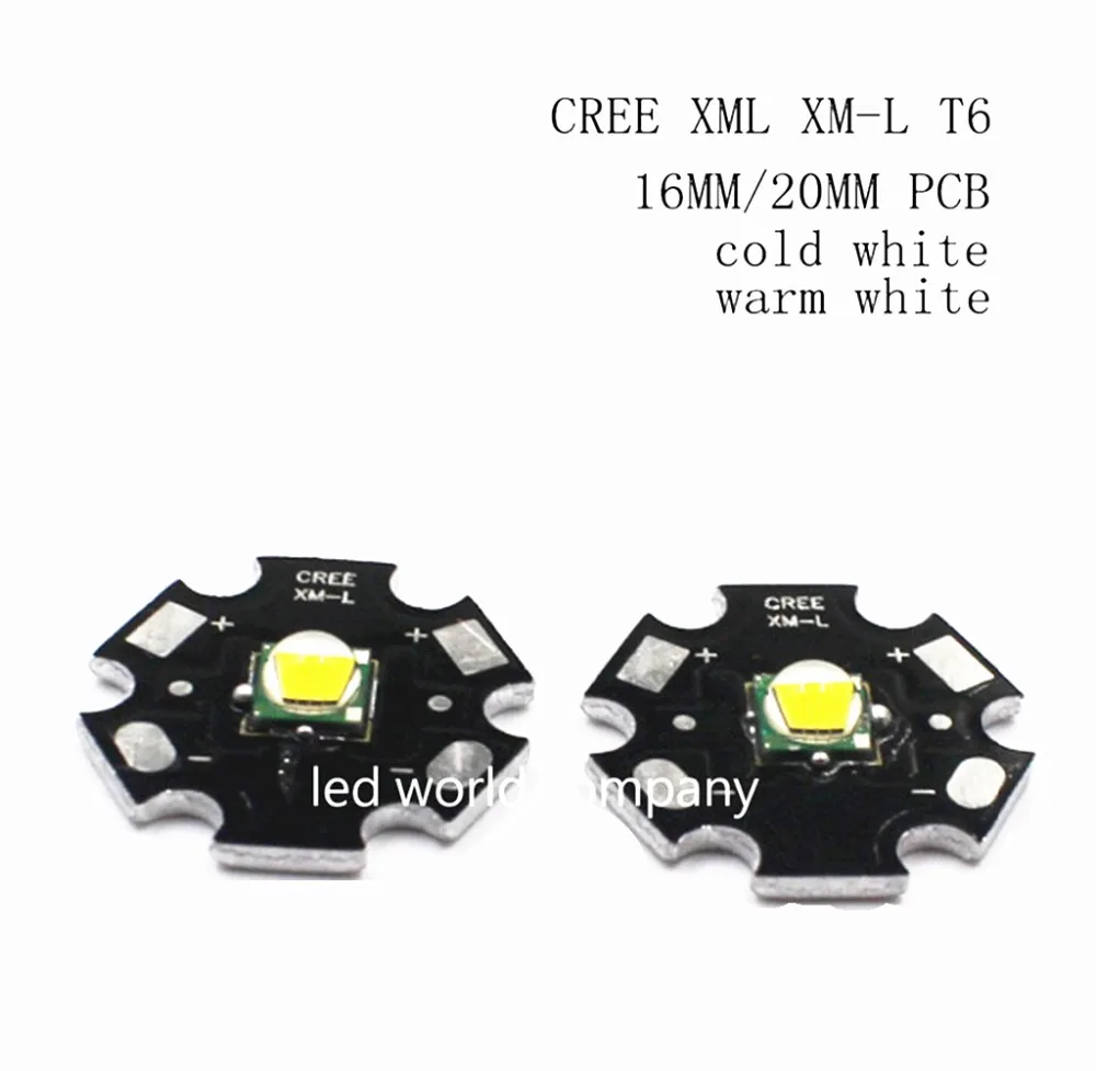Светодиодный чип CREE XML XM L T6 U2 1 шт. 10 Вт белый высокой мощности 16 мм 20 PCB|cree xml|led white