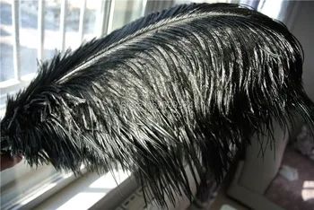 

FREE SHIPPING black Ostrich Feather Plumes 20-22inch(50-55cm) Wedding Centerpiece decor feather costumes
